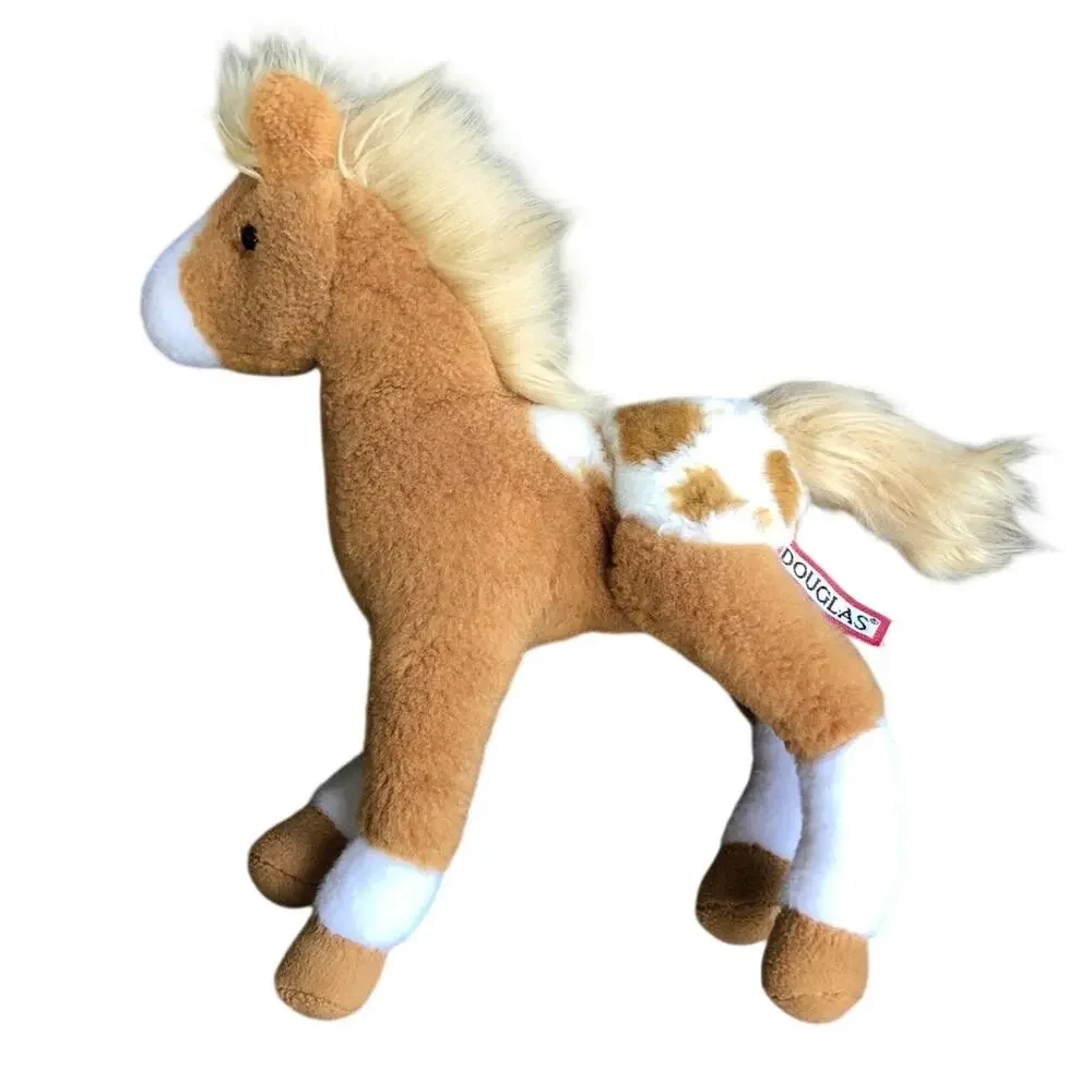 Vintage Douglas Horse Plush Tan White Appaloosa Pony Spots Stuffed Animal Toy